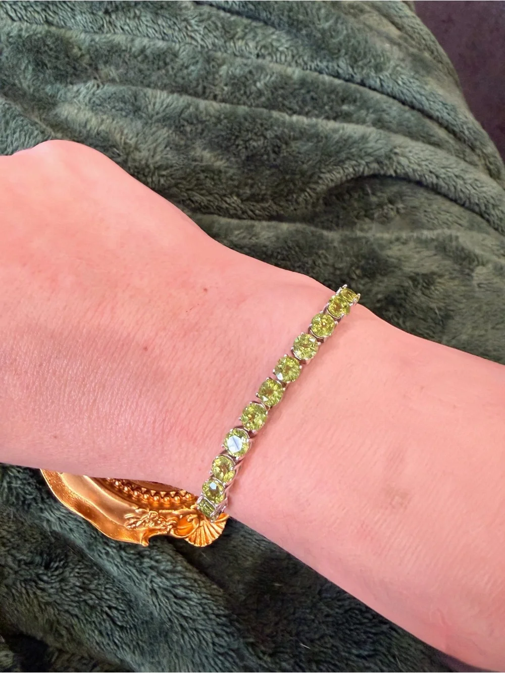 Sterling Silver PAJ Peridot Bolo Slider Bracelet